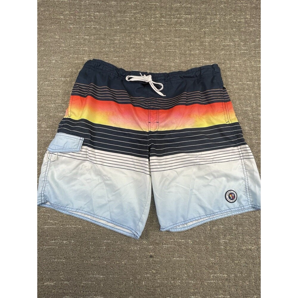 Newport Blue Mens XXL Swim Trunks Blue Cargo Pocket Mesh Lined Board Shorts